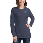 Load image into Gallery viewer, Manta-Ray Long Sleeve Tee (Turquoise Logo)
