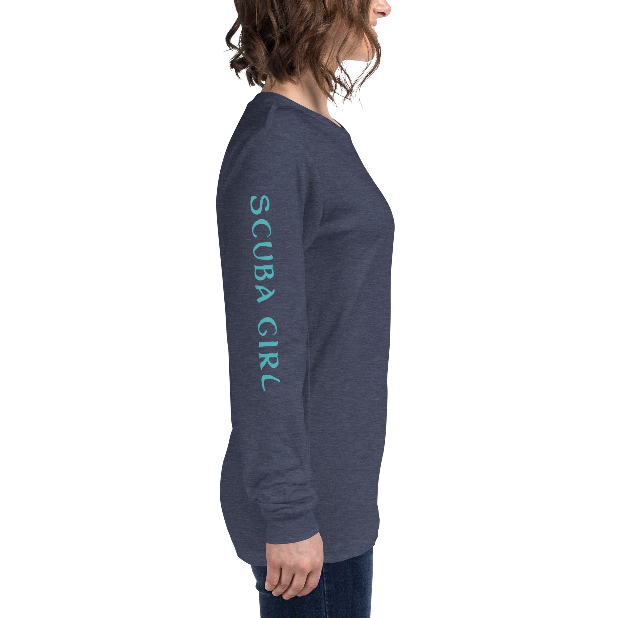 Manta-Ray Long Sleeve Tee (Turquoise Logo)