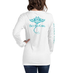 Load image into Gallery viewer, Manta-Ray Long Sleeve Tee (Turquoise Logo)
