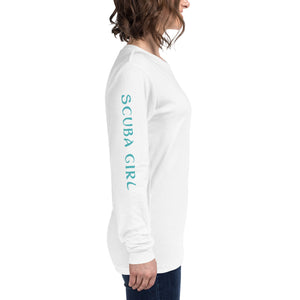 Manta-Ray Long Sleeve Tee (Turquoise Logo)