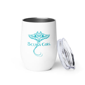 Wine Tumbler - Tribal Ray (Teal)