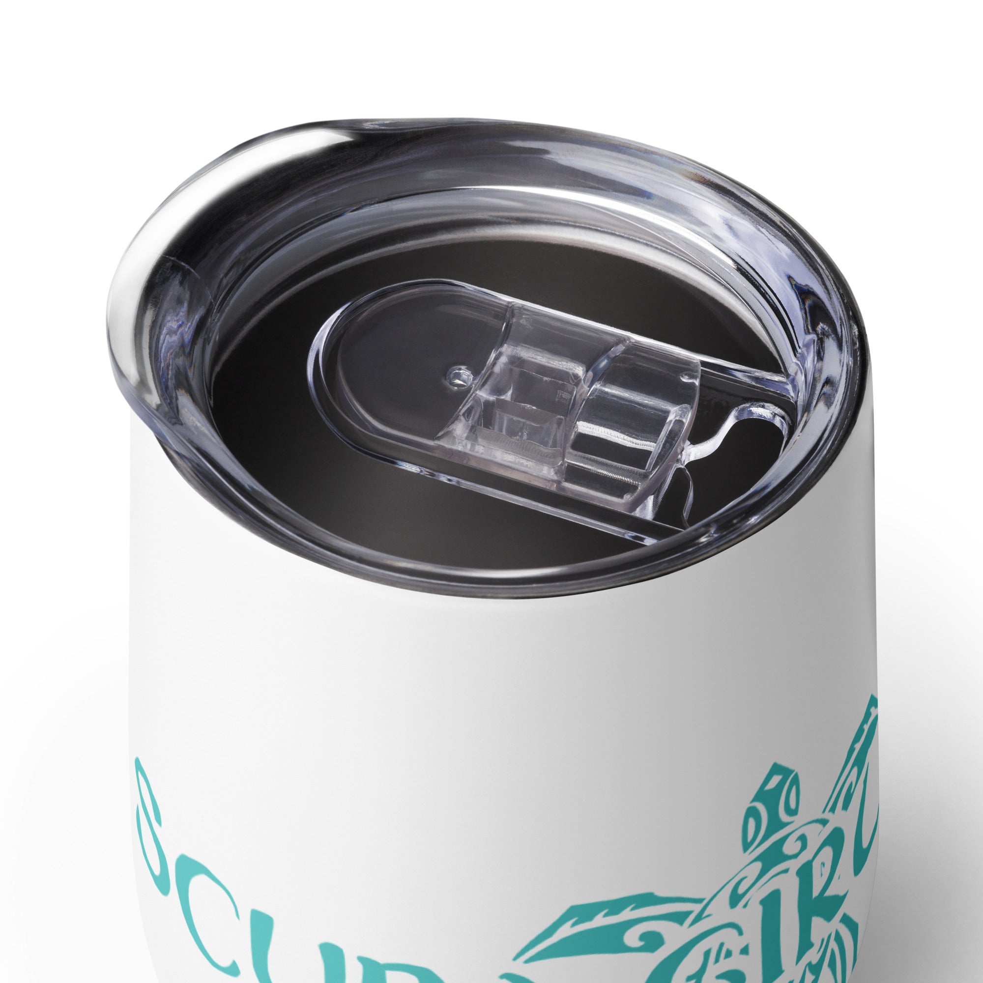 Wine Tumbler - Tribal Turtle (Teal)